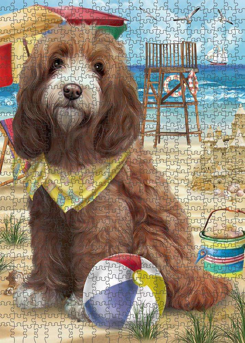Pet Friendly Beach Cockapoo Dog Puzzle with Photo Tin PUZL58770