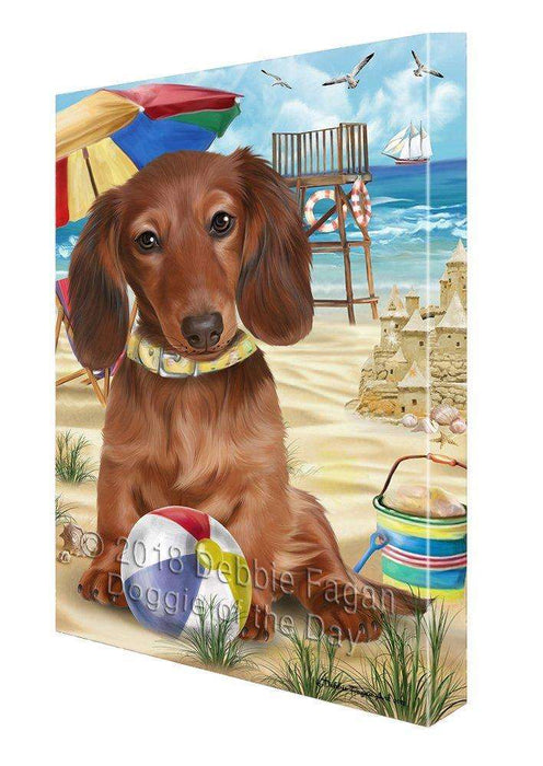 Pet Friendly Beach Dachshund Dog Canvas Wall Art CVS52788