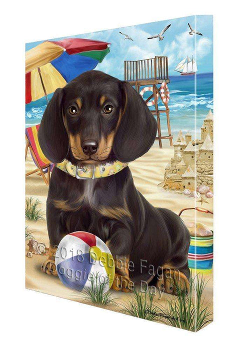 Pet Friendly Beach Dachshund Dog Canvas Wall Art CVS52797