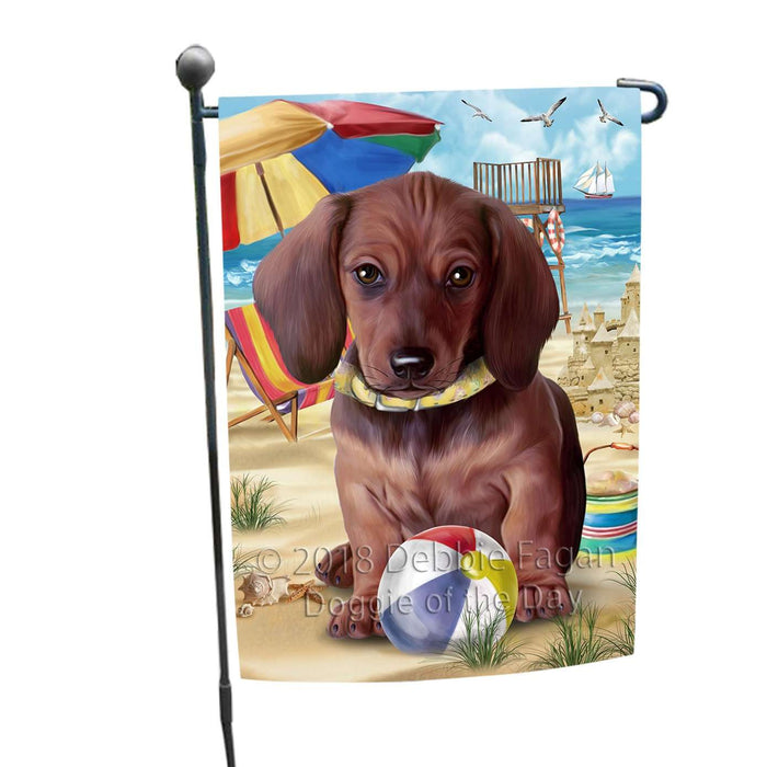 Pet Friendly Beach Dachshund Dog Garden Flag GFLG48546