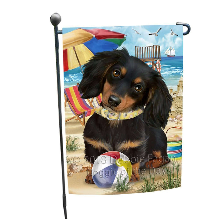 Pet Friendly Beach Dachshund Dog Garden Flag GFLG48547