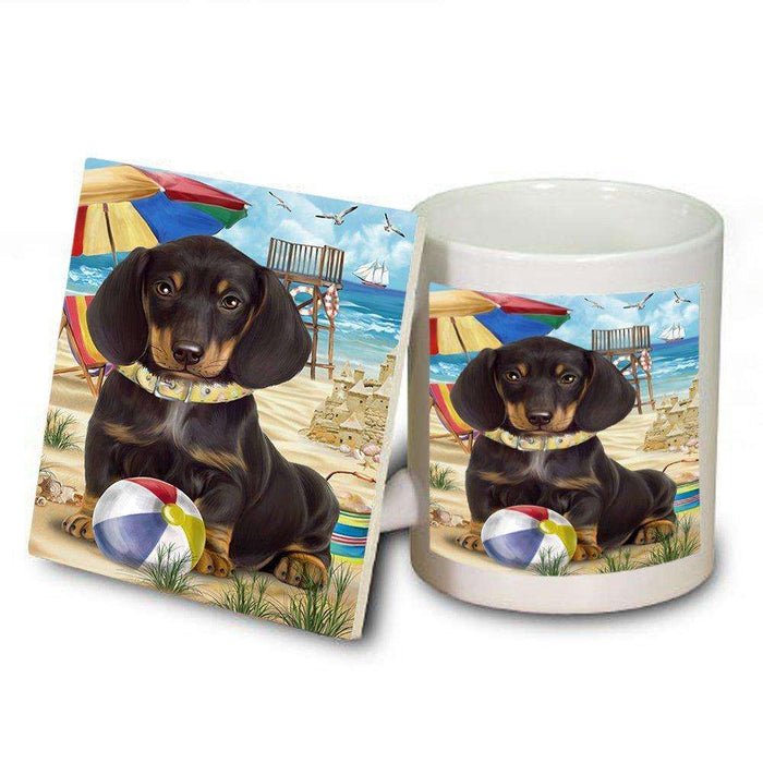 Pet Friendly Beach Dachshund Dog Mug and Coaster Set MUC48628