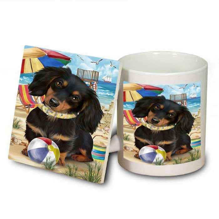 Pet Friendly Beach Dachshund Dog Mug and Coaster Set MUC48630