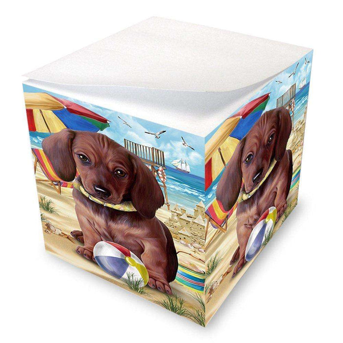 Pet Friendly Beach Dachshund Dog Note Cube NOC48637