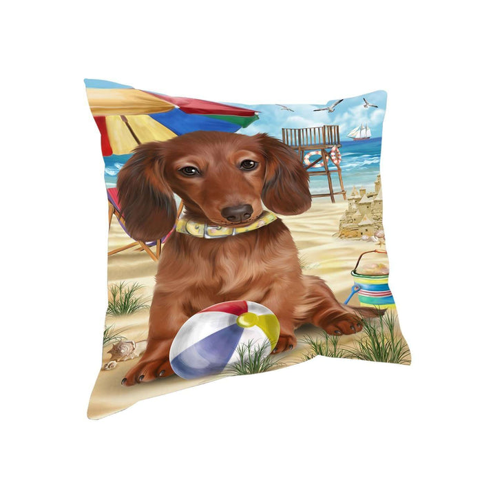 Pet Friendly Beach Dachshund Dog Pillow PIL50396