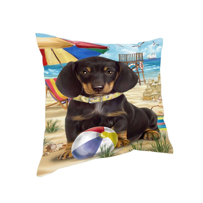 Pet Friendly Beach Dachshund Dog Pillow PIL50400