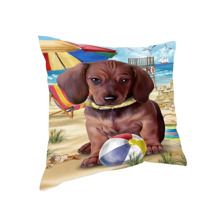 Pet Friendly Beach Dachshund Dog Pillow PIL50404
