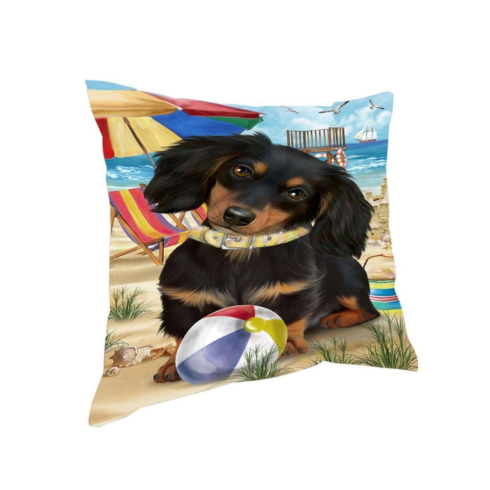 Pet Friendly Beach Dachshund Dog Pillow PIL50408