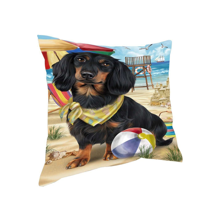 Pet Friendly Beach Dachshund Dog Pillow PIL50412