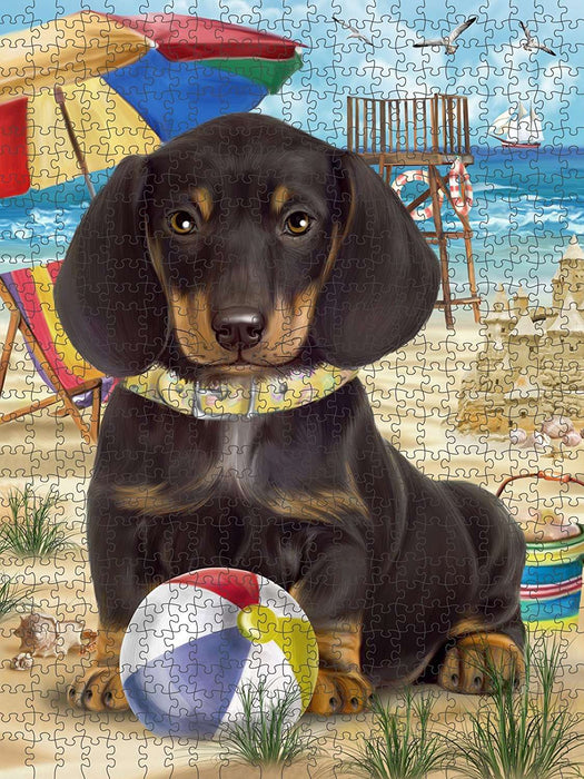Pet Friendly Beach Dachshund Dog Puzzle with Photo Tin PUZL49614 (551 pc.)