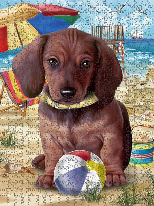 Pet Friendly Beach Dachshund Dog Puzzle with Photo Tin PUZL49617 (300 pc.)