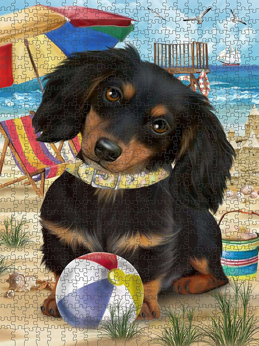 Pet Friendly Beach Dachshund Dog Puzzle with Photo Tin PUZL49620 (300 pc.)