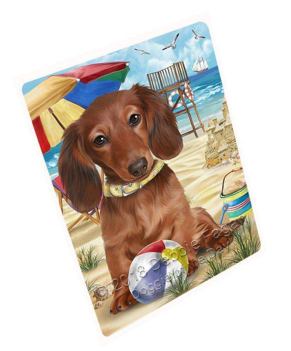Pet Friendly Beach Dachshund Dog Tempered Cutting Board C49599