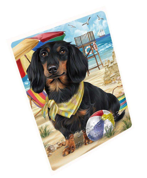 Pet Friendly Beach Dachshund Dog Tempered Cutting Board C49611