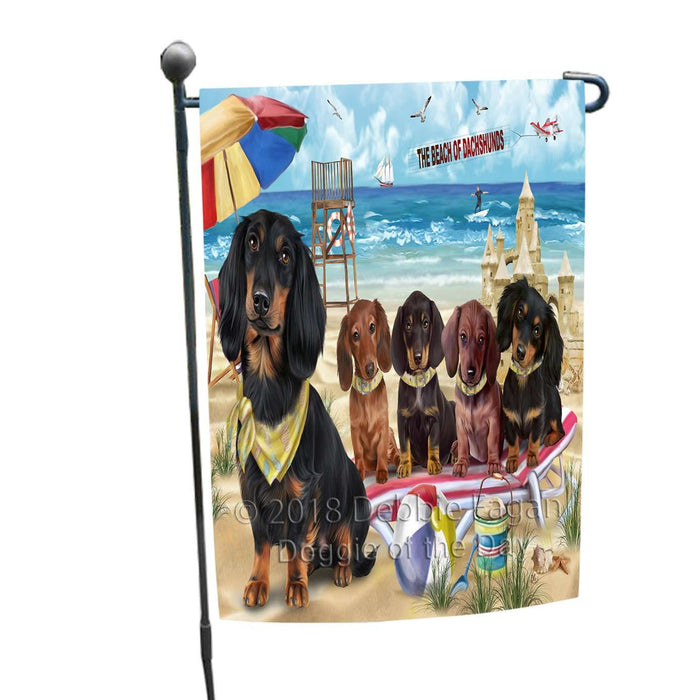 Pet Friendly Beach Dachshunds Dog Garden Flag GFLG48549