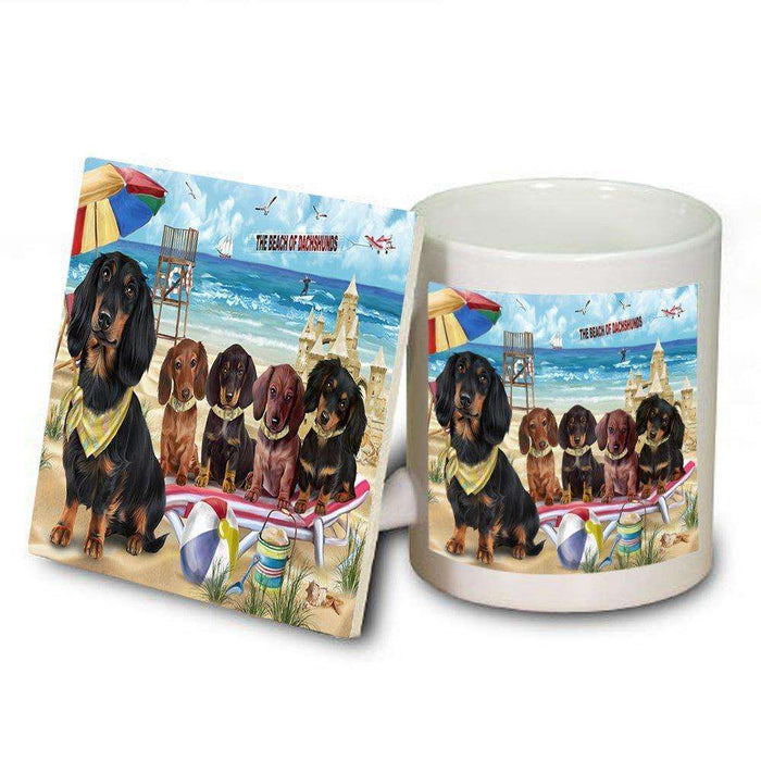 Pet Friendly Beach Dachshunds Dog Mug and Coaster Set MUC48632