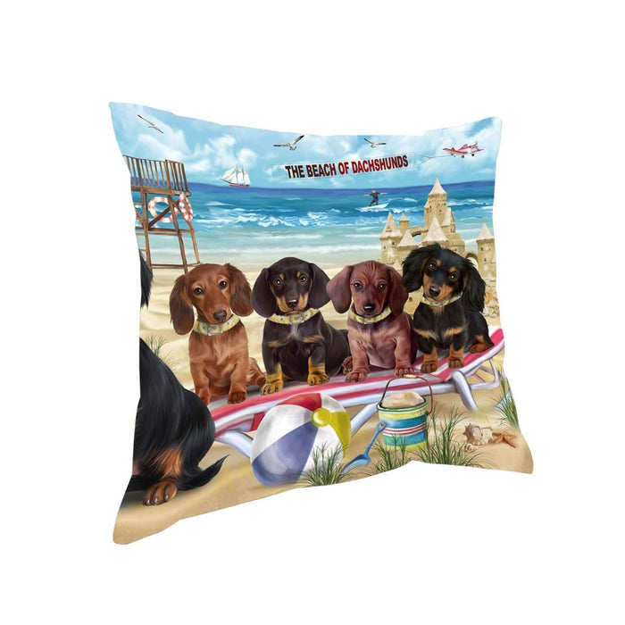Pet Friendly Beach Dachshunds Dog Pillow PIL50416