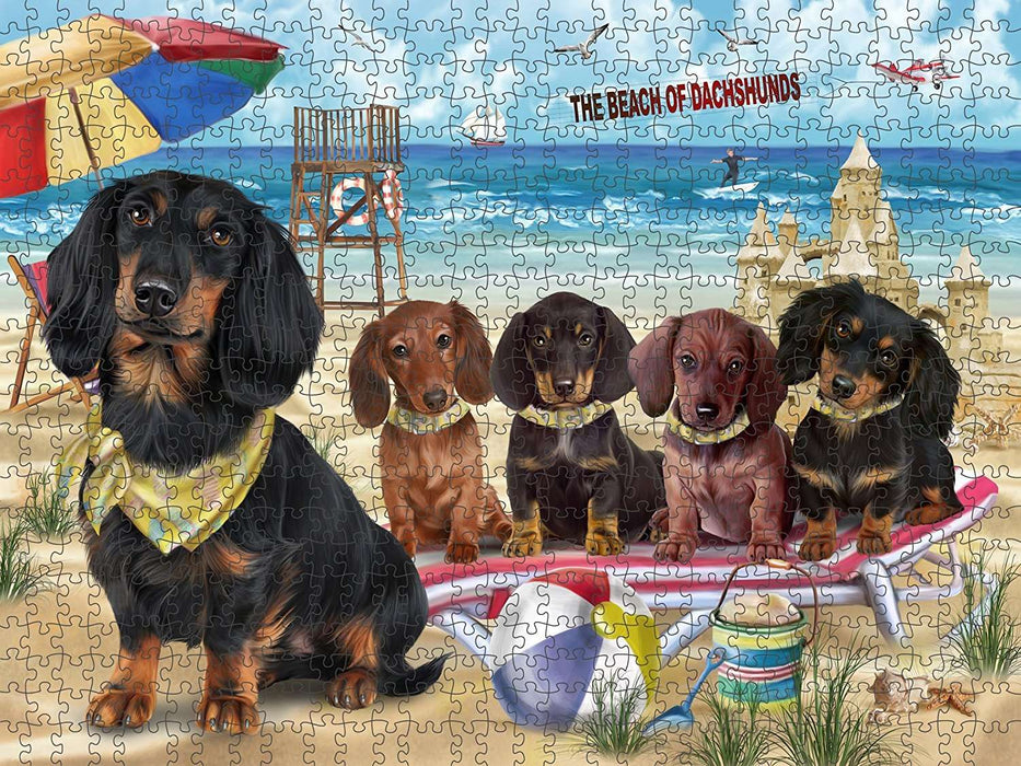 Pet Friendly Beach Dachshunds Dog Puzzle with Photo Tin PUZL49626 (300 pc.)