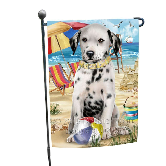 Pet Friendly Beach Dalmatian Dog Garden Flag GFLG48553