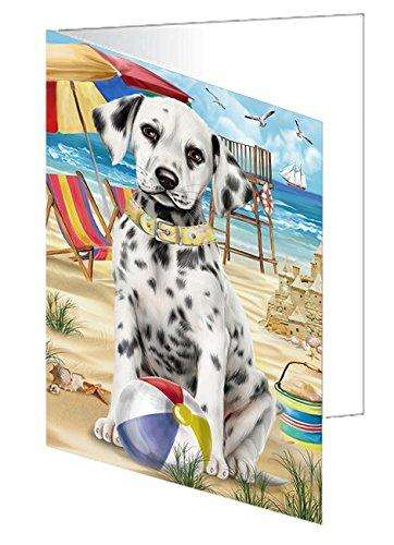 Pet Friendly Beach Dalmatian Dog Handmade Artwork Assorted Pets Greeting Cards and Note Cards with Envelopes for All Occasions and Holiday Seasons GCD49955