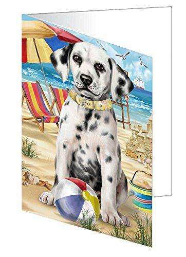 Pet Friendly Beach Dalmatian Dog Handmade Artwork Assorted Pets Greeting Cards and Note Cards with Envelopes for All Occasions and Holiday Seasons GCD49958