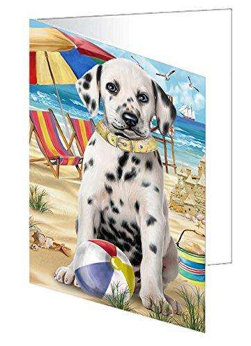 Pet Friendly Beach Dalmatian Dog Handmade Artwork Assorted Pets Greeting Cards and Note Cards with Envelopes for All Occasions and Holiday Seasons GCD49964