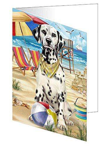 Pet Friendly Beach Dalmatian Dog Handmade Artwork Assorted Pets Greeting Cards and Note Cards with Envelopes for All Occasions and Holiday Seasons GCD49967