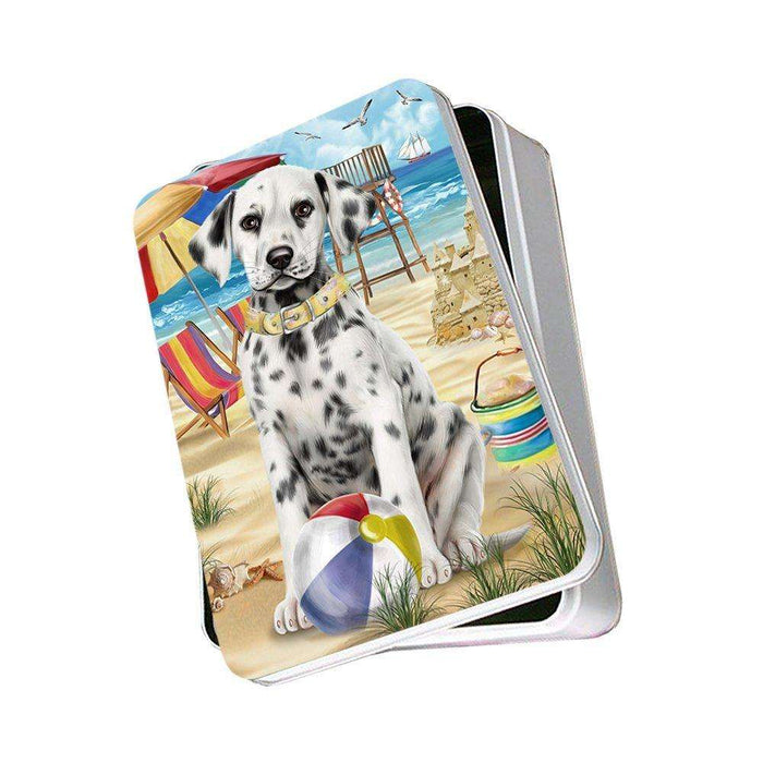 Pet Friendly Beach Dalmatian Dog Photo Storage Tin PITN48642