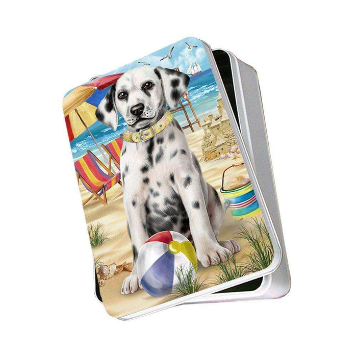 Pet Friendly Beach Dalmatian Dog Photo Storage Tin PITN48643