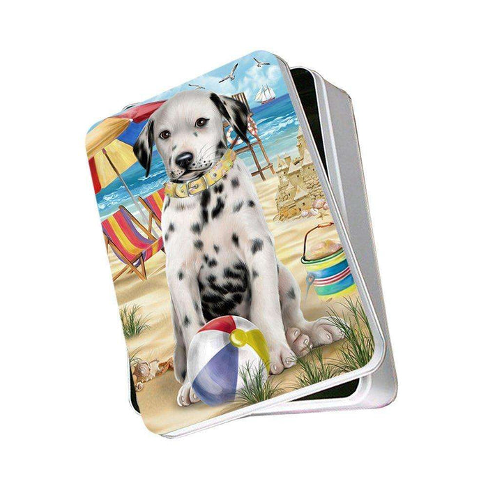 Pet Friendly Beach Dalmatian Dog Photo Storage Tin PITN48644