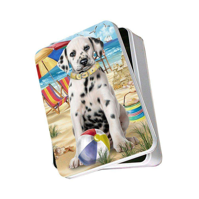 Pet Friendly Beach Dalmatian Dog Photo Storage Tin PITN48645