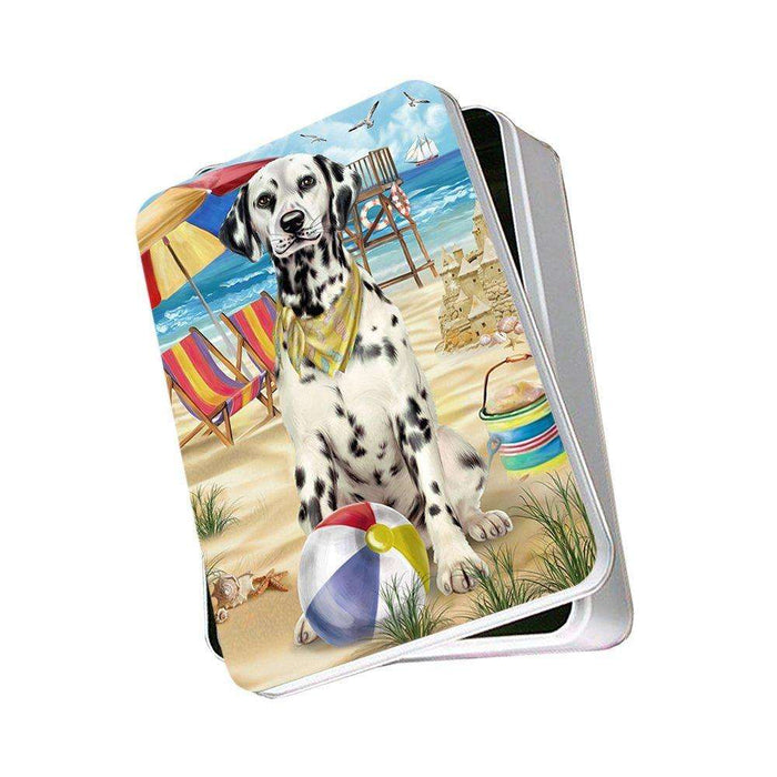 Pet Friendly Beach Dalmatian Dog Photo Storage Tin PITN48646