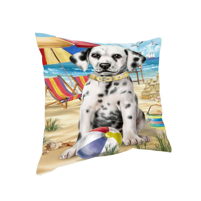 Pet Friendly Beach Dalmatian Dog Pillow PIL50428