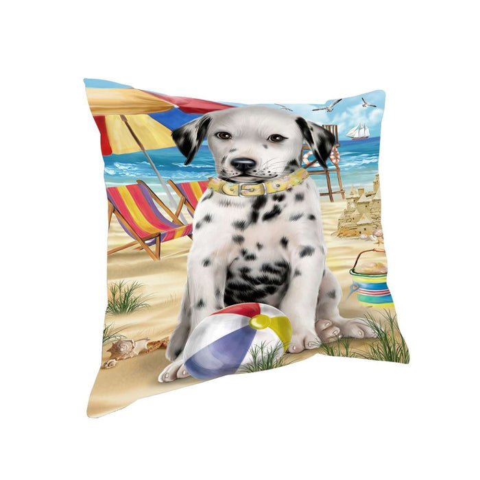Pet Friendly Beach Dalmatian Dog Pillow PIL50432