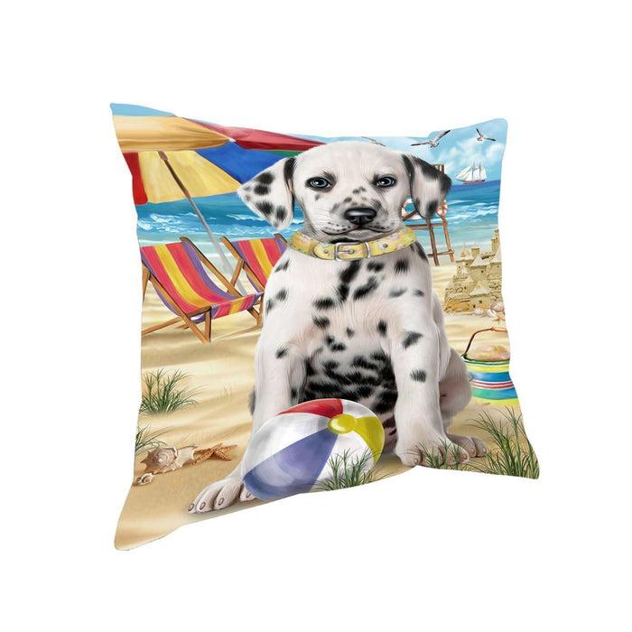 Pet Friendly Beach Dalmatian Dog Pillow PIL50436