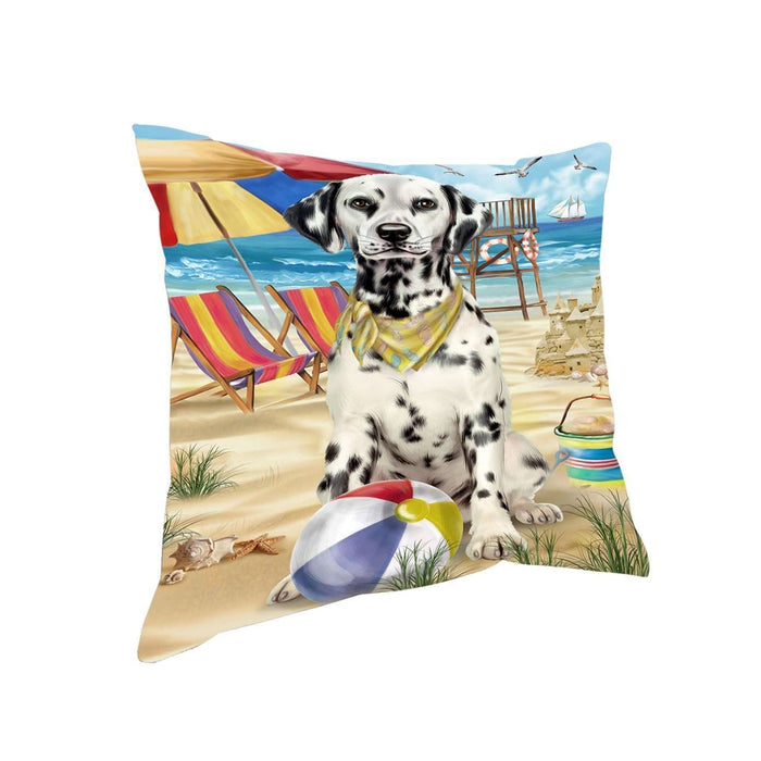 Pet Friendly Beach Dalmatian Dog Pillow PIL50440