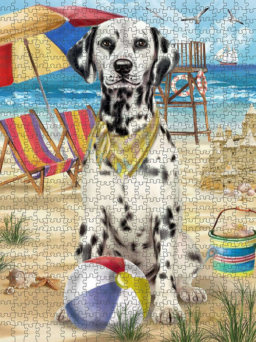Pet Friendly Beach Dalmatian Dog Puzzle with Photo Tin PUZL49644
