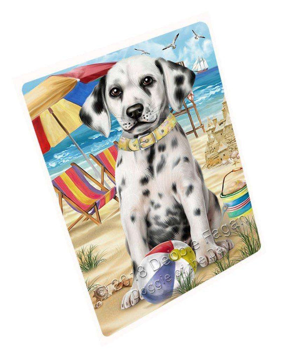 Pet Friendly Beach Dalmatian Dog Tempered Cutting Board C49623