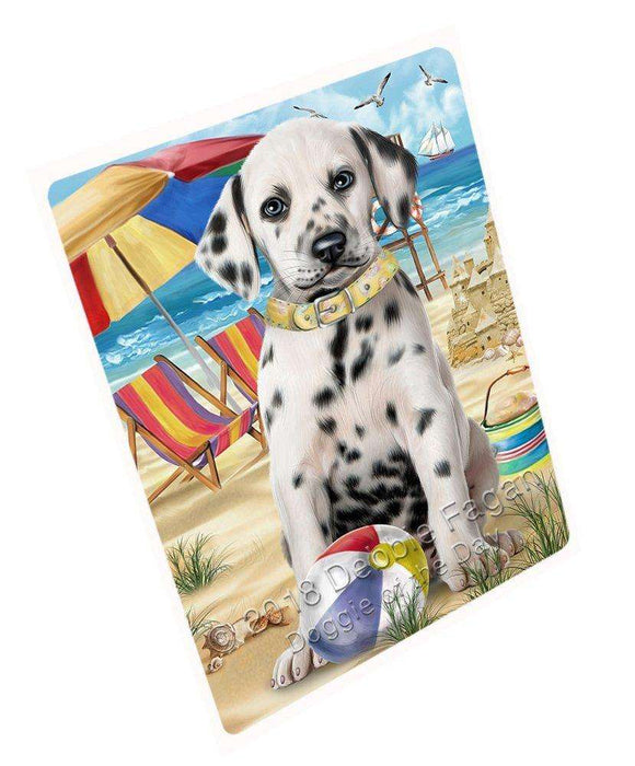 Pet Friendly Beach Dalmatian Dog Tempered Cutting Board C49629
