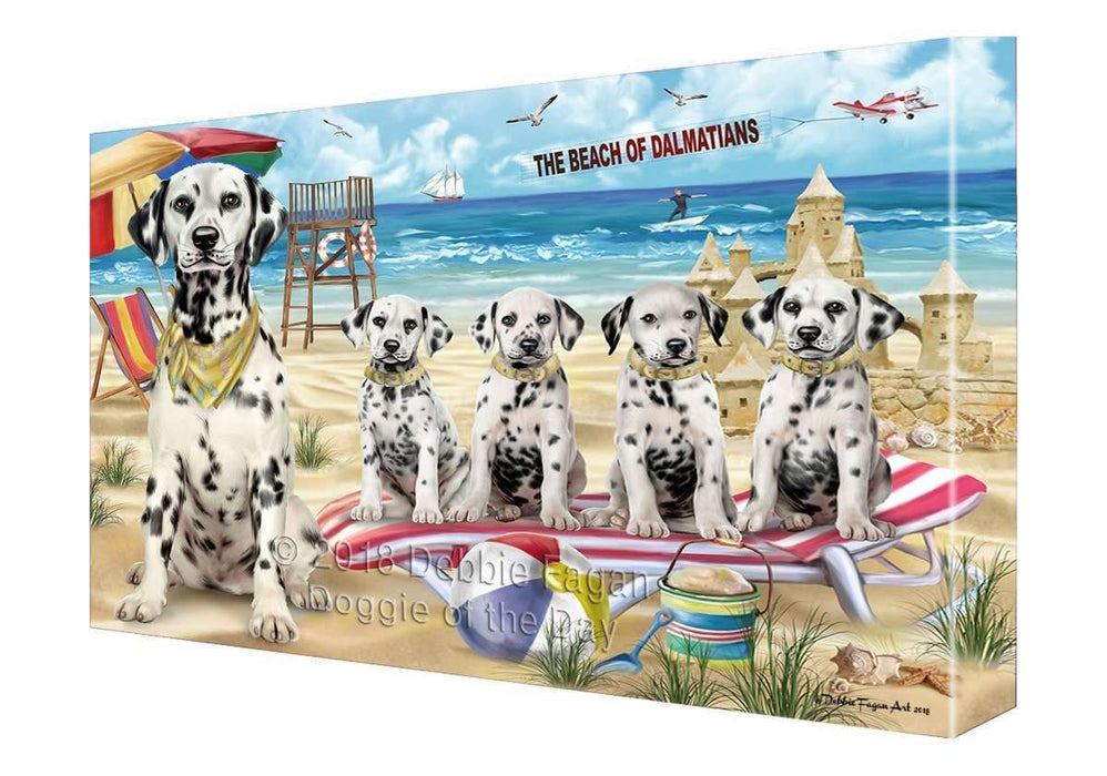 Pet Friendly Beach Dalmatians Dog Canvas Wall Art CVS52842