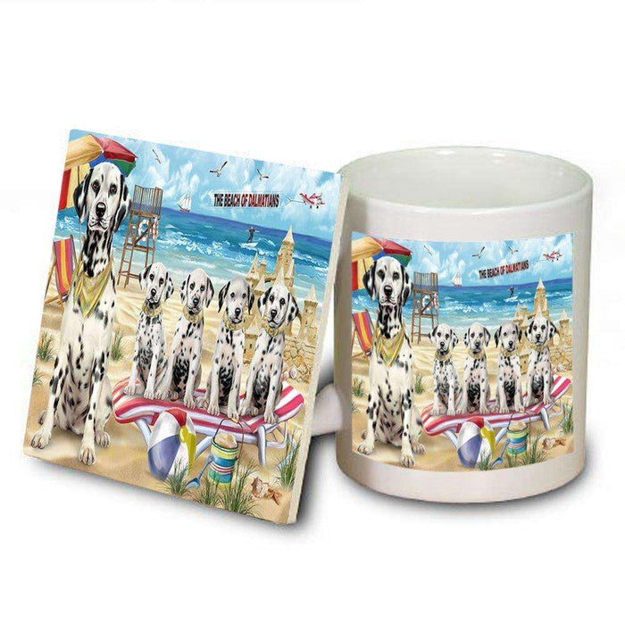 Pet Friendly Beach Dalmatians Dog Mug and Coaster Set MUC48633