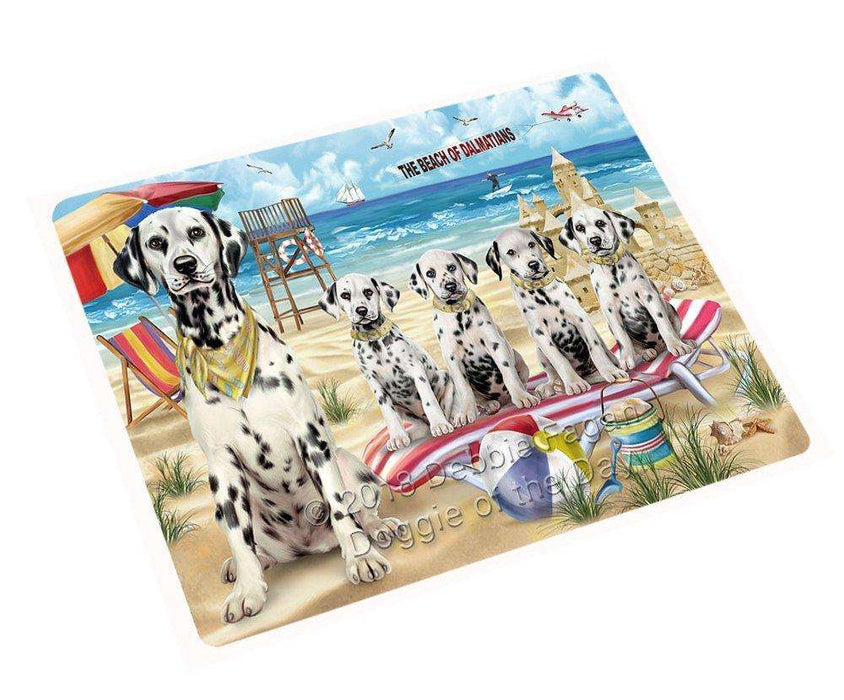 Pet Friendly Beach Dalmatians Dog Tempered Cutting Board C49617