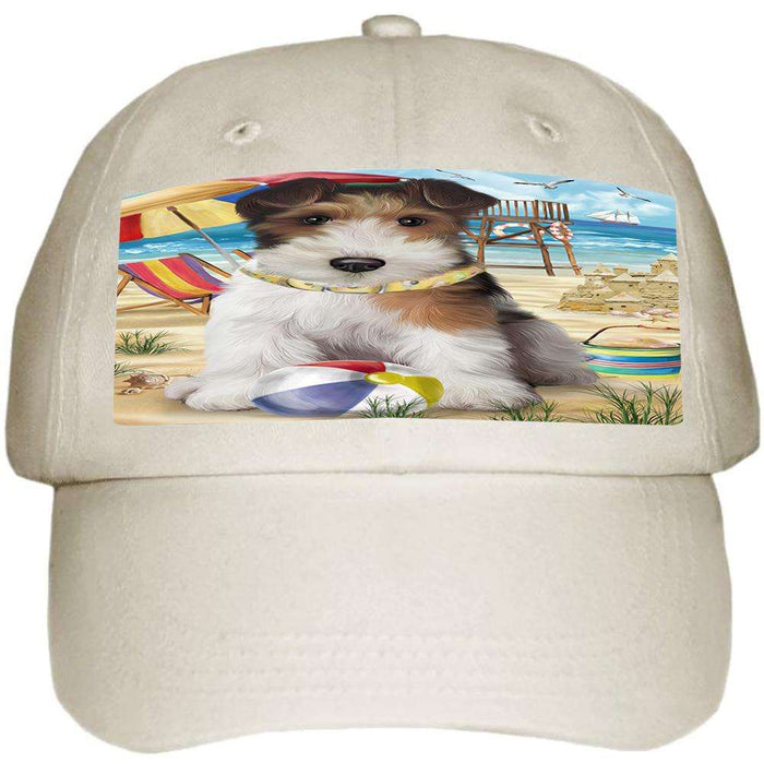 Pet Friendly Beach Fox Terrier Dog Ball Hat Cap HAT53841
