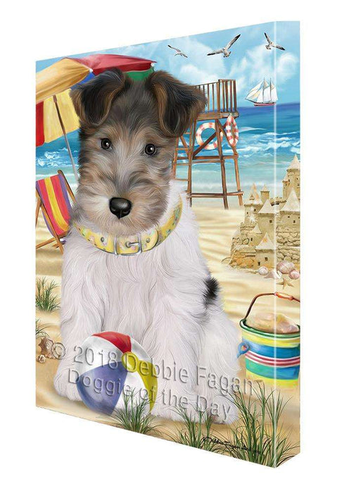 Pet Friendly Beach Fox Terrier Dog Canvas Wall Art CVS66067