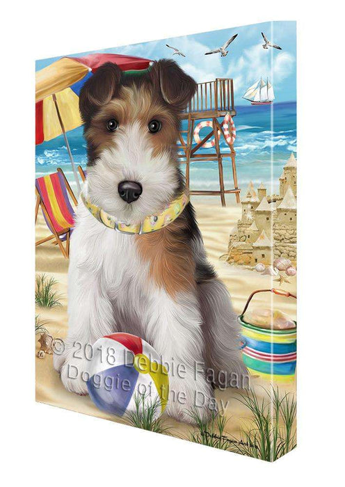 Pet Friendly Beach Fox Terrier Dog Canvas Wall Art CVS66076