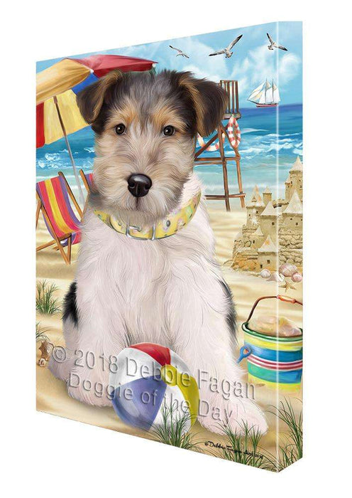 Pet Friendly Beach Fox Terrier Dog Canvas Wall Art CVS66085