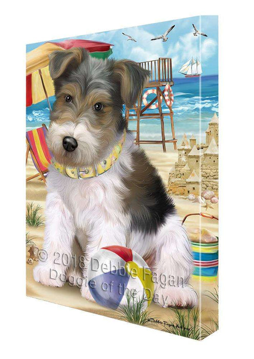 Pet Friendly Beach Fox Terrier Dog Canvas Wall Art CVS66094