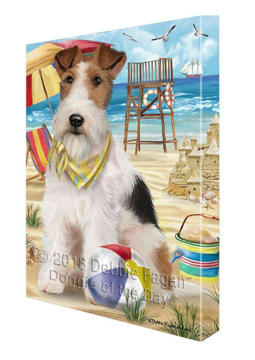 Pet Friendly Beach Fox Terrier Dog Canvas Wall Art CVS66103