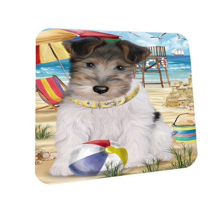 Pet Friendly Beach Fox Terrier Dog Coasters Set of 4 CST49994 Coasters Set of 4 CST49994