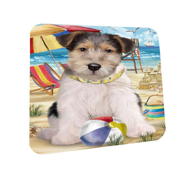 Pet Friendly Beach Fox Terrier Dog Coasters Set of 4 CST49996 Coasters Set of 4 CST49996
